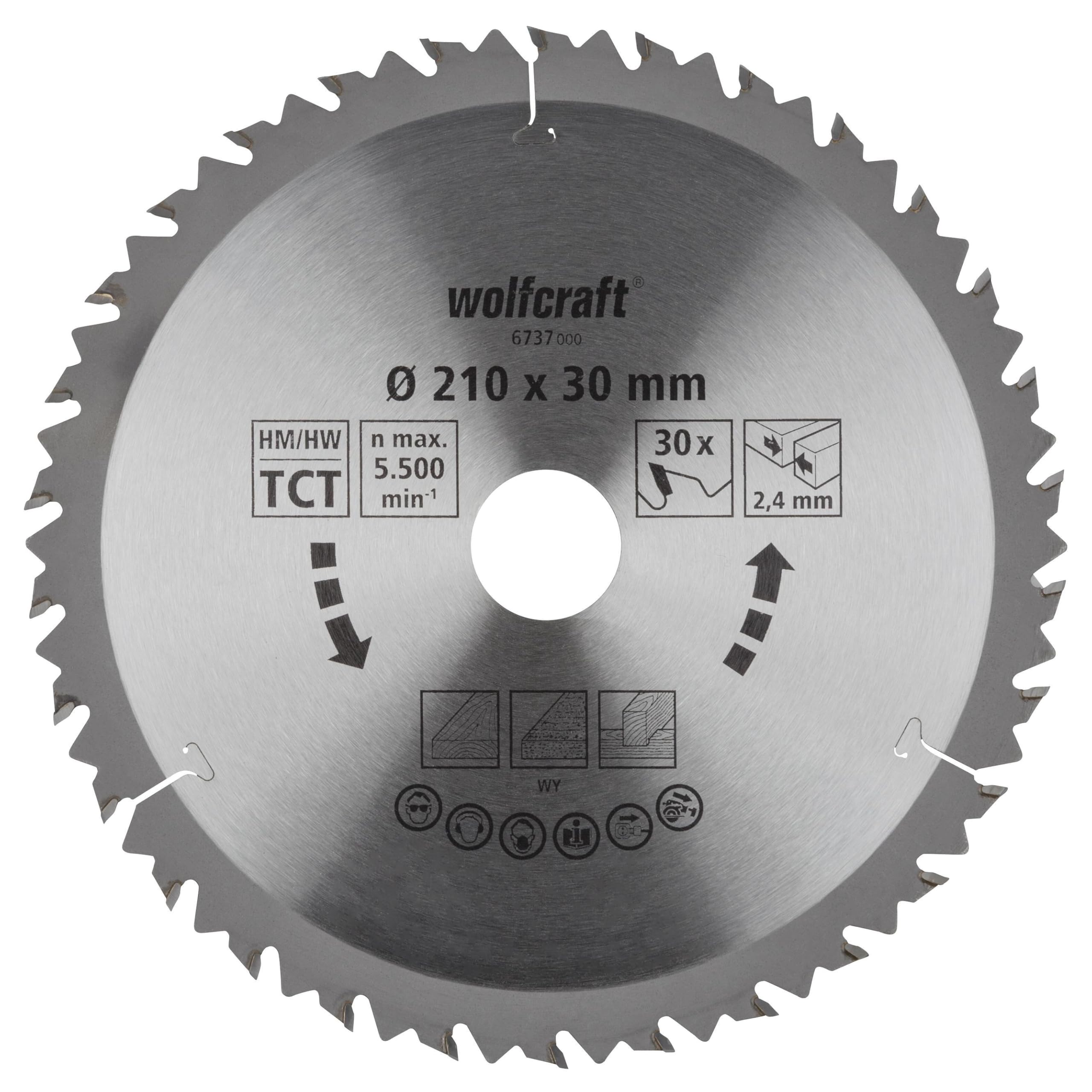 wolfcraft TC Circular Hand Saw Blade, Brown Series I 6737000 I Fast, Rough cuts