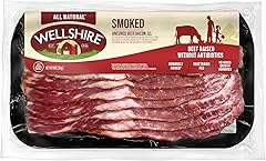 Wellshire Farms 8oz Uncured Smoked Beef Bacon – Made from Pasture-Raised Beef with No Antibiotics or Added Hormones, Bold Fla