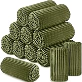 Buryeah 12 Pcs Flannel Throw Blanket Bulk 50 x 60 in Sleepover Blanket Outdoor Wedding Throw Lightweight, Oeko-tex Standard 100 Certified for Sofa Homeless Gifts (Army Green)