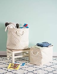 DII Polyester Storage Bin, Gold Metallic Collection
