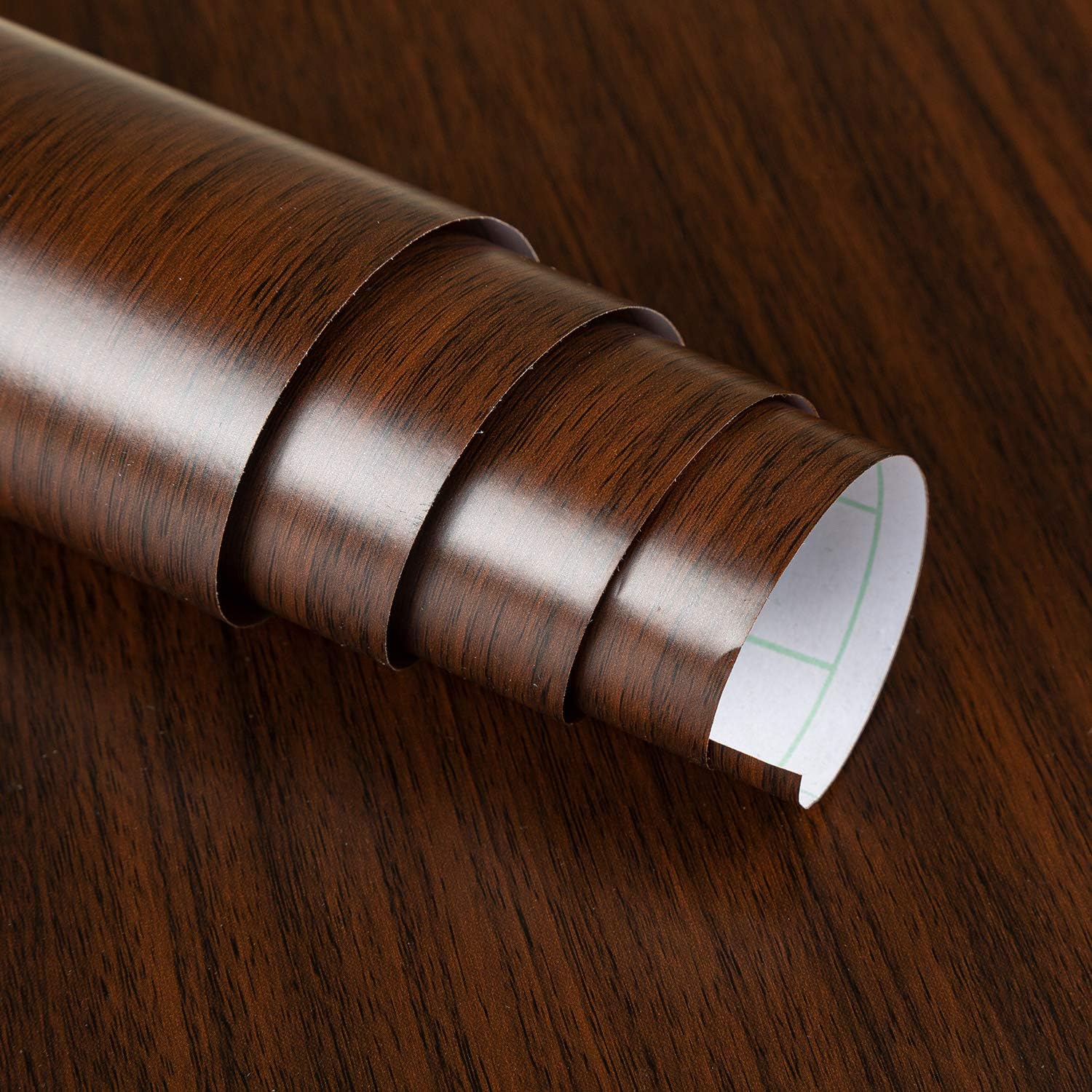 JSEVEM 40CM×5M Dark Brown Walnut Wood Wallpaper Peel and Stick Waterproof Darker Brown Walnut Wood Grain Contact Paper Vinyl Wrap Self Adhesive Furniture Stickers for Kitchen Cabinet Cupboard Wardrobe