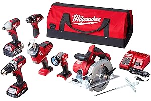 Milwaukee 2695-25CX M18 18-Volt Lithium-Ion Cordless Combo Tool Kit (5-Tool)