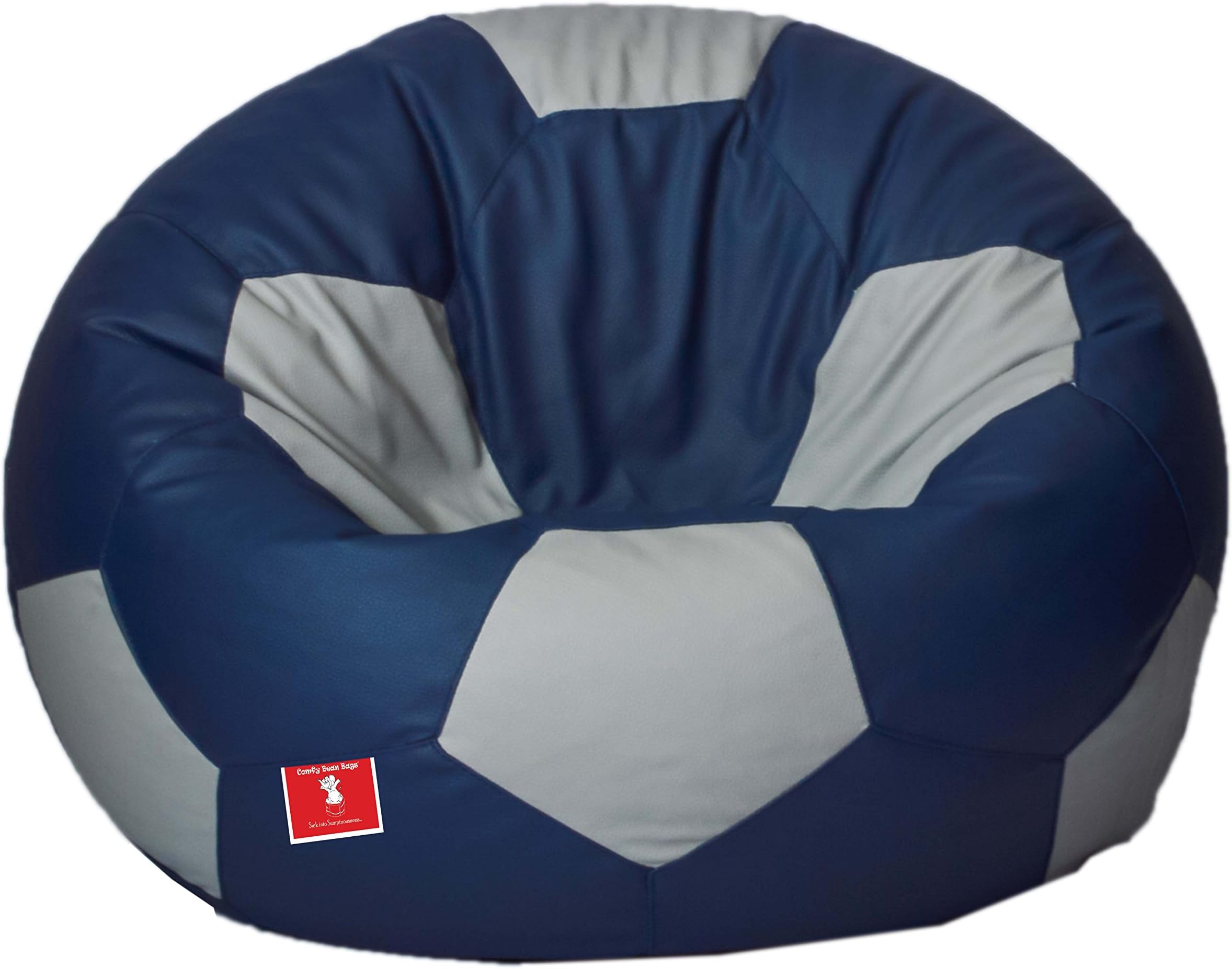ComfyBean Football/Soccer Bean Bag , Without Fillers (Indigo and Grey, 3XL)