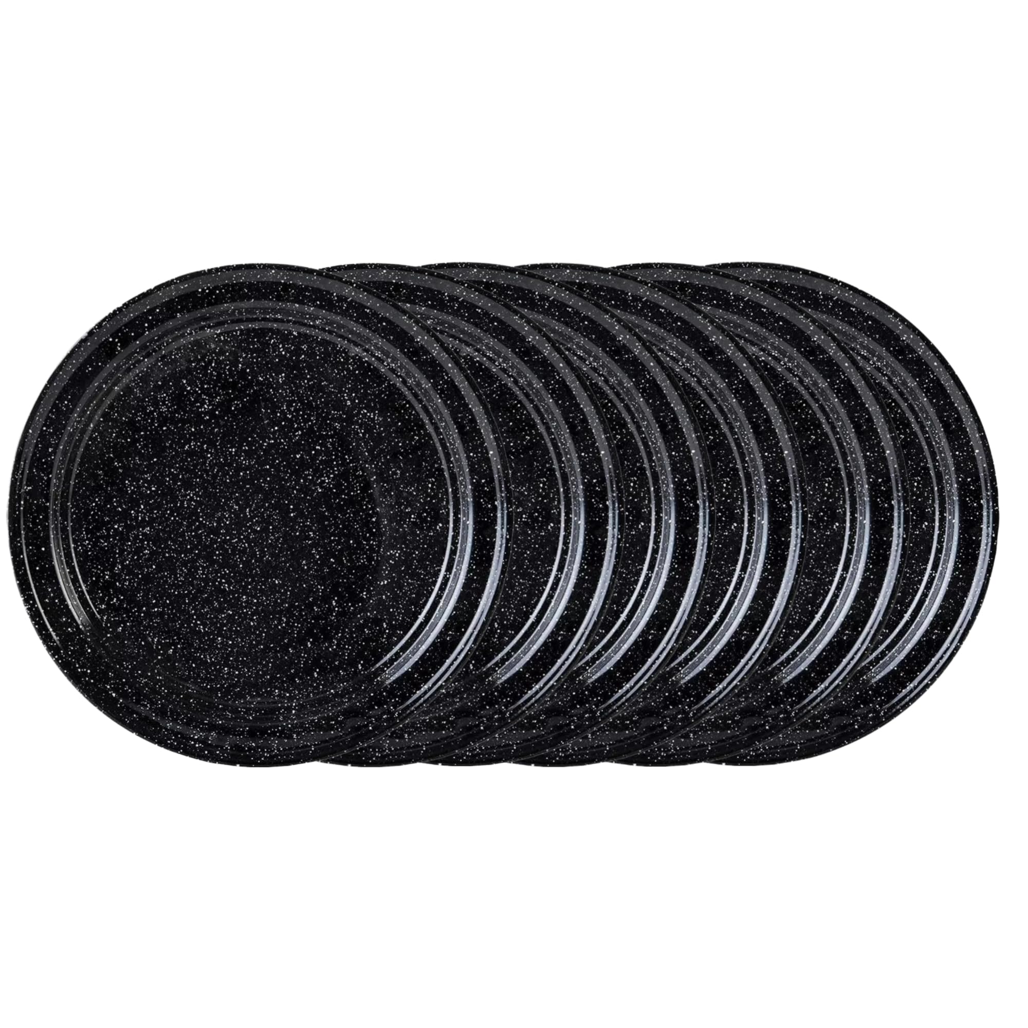 Photo 1 of Granite Ware 12-Inch Enameled Steel Dinner Plate Set, Set of 6 Dishwasher Safe Dinnerware, Rustic & Elegant - Durable for Everyday Use, Camping, Farmhouse Kitchens, Oven & Fire-Safe (Speckled Black) (ONLY 1 PLATE)