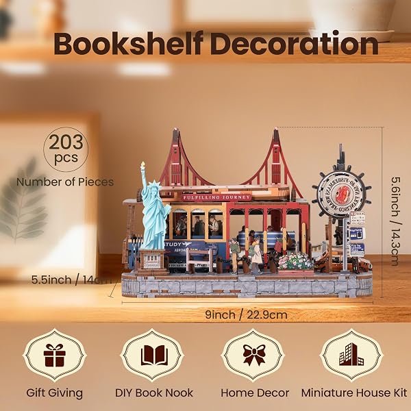 BOOK NOOK KIT – DIY MINIATURE HOUSE KIT FOR ADULTS, DOLLHOUSE BOOKNOOK TINY HOUSE BOOKSHELF DECOR 3D WOODEN PUZZLE STREET MODEL, IDEAL GIFT FOR BOOK LOVERS, FAMILY, FRIENDS (DANGDANG CAR)