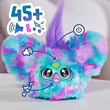 Furby Mer-May Mini Plush Toy, 45+ Sounds, Blue/Green, Keychain Clip view 7