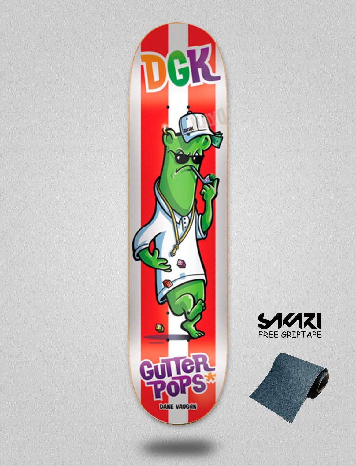Monopatín skate skateboard tabla deck DGK VAUGHN GUTTER POPS 7.8"