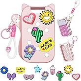 Mlife Hand Sanitizer Spray Case for Touchland Silicone Touchland Case Cat Silicone Case compatible with Touchland Power Mist 1FL OZ/30ML with Keychain &10Pcs Charms(Pink)