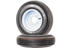 eCustomrim 2-Pack Trailer Tires On White Wheel Rims 480-8 4.80-8 4.80 x 8 Load Range C 4 Lug On 4 in. - 2 Year Warranty w/Roa