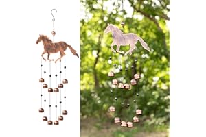Dawhud Direct 24-inch H Galloping Horse Wind Chimes for Outside Unique Horse Galloping Windchimes Outdoor Decorations Garden Decoration, Gift for Women, Mom, Grandma, Unisex