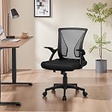 Yaheetech Ergonomic Mesh Office Chair with Flip-Up Armrests Black view 6