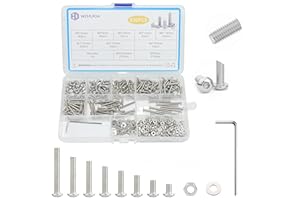 WZHUIDA 630 Pcs M3 Screws Assortment Kit, M3x6mm/8mm/10mm/12mm/16mm/20mm/25mm/30mm, Metric Hex Button Head Socket Cap Screws Nuts Washers Kit with Wrench, 304 Stainless Steel