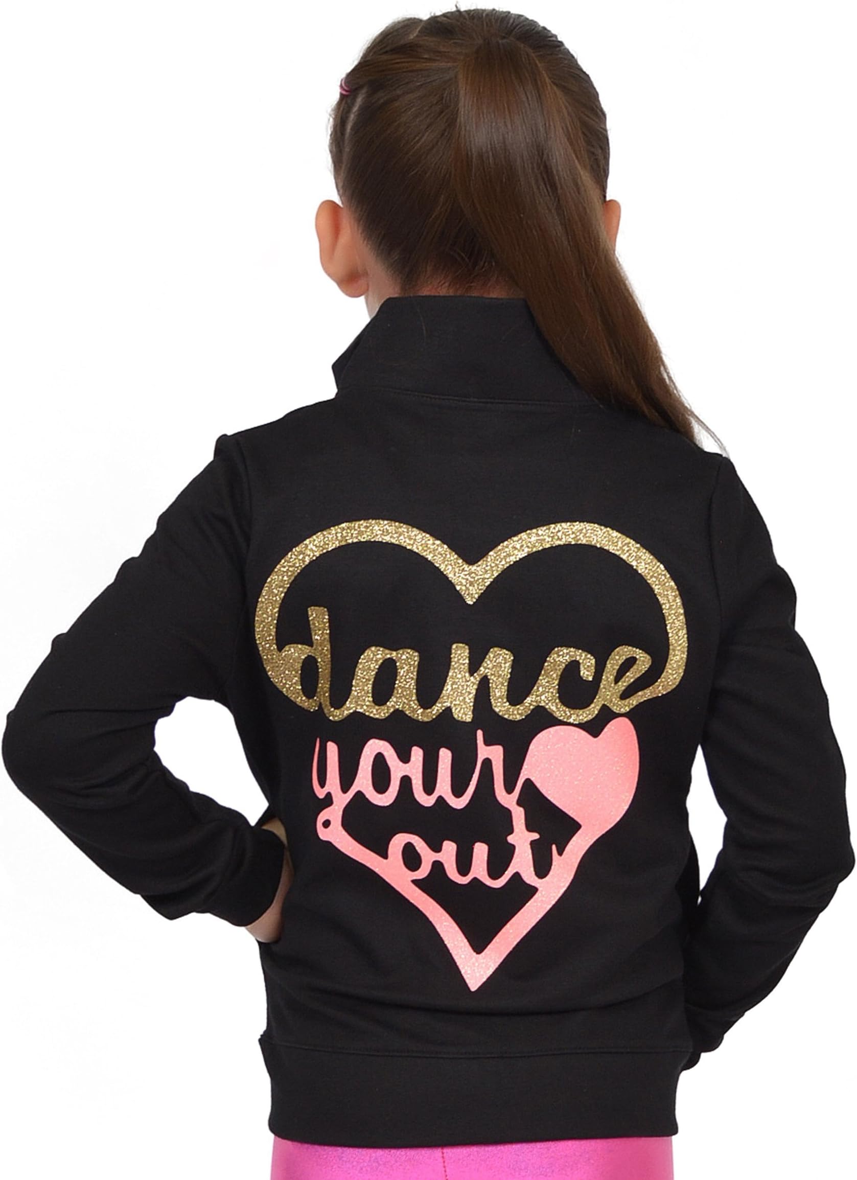 Stretch is ComfortGlitter | Live Love Dance | Mock Neck Jacket | Youth Sizes 4-16