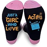 Dhsupfcn Just A Girl Who Love Acting Socks, Novelty Funny Sock For Theater Lovers Theatre Girls Women Actors, Birthday Anniversary Valentines Day Christmas Gifts Ideas, One Size Fits Most, A33