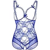 Plus Size Lingerie for Women Sexy Lingerie Bodysuit One-Piece Teddy Black