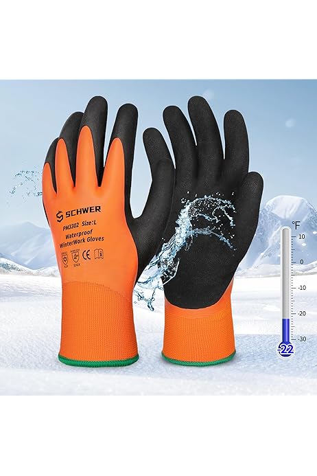 Rubber Insulated Work Gloves 100% Waterproof Gloves For Men And