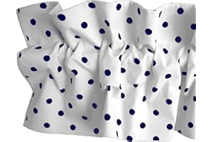 Zen Creative Designs Poly Cotton Small Polka Dots Sleeve Topper Window Valance Top Bottom Ruffle Home Décor Bedroom Nursery Kitchen Window (58" Wide x 5" Tall, Navy on White)