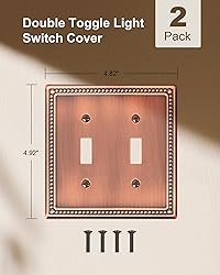 TREEWELL 2-Pack Double Toggle Light Switch Cover