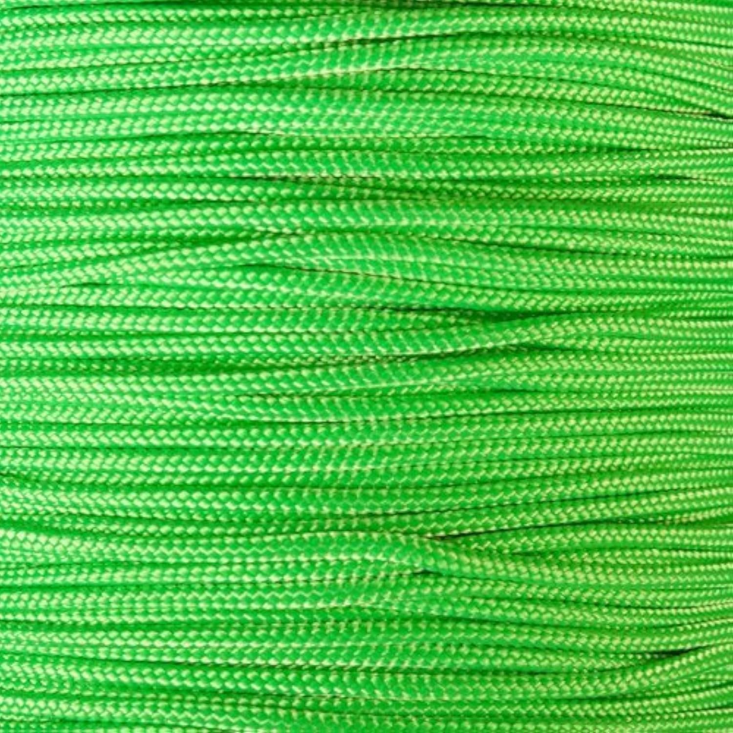 PARACORD PLANET 10, 25, 50, and 100 Foot Hanks of 425 Paracord (3mm) - Made of 100% Nylon for Tactical, Crafting, Survival, General Use, and Much More (Neon Green, 100 Feet)