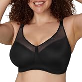 Playtex Women's 18 Hour Minimizer Smoothing Full-Coverage Wireless T-Shirt Bra with Mesh Trim