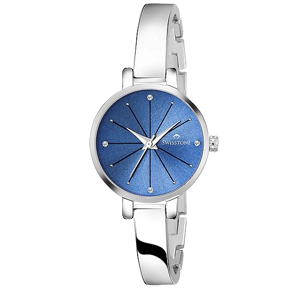 Analogue Women's Watch (Blue Dial Silver Colored Strap)