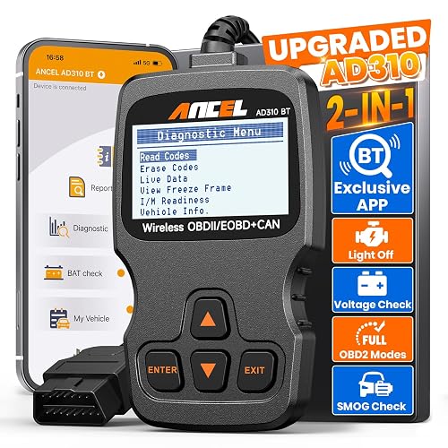 (Upgraded AD310) ANCEL AD310BT OBD2 Scanner Bluetooth - Check Engine ...