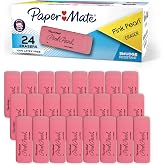 Paper Mate Pink Pearl Erasers, Medium, 24 Count - Back to School, Classroom, Teacher Supplies