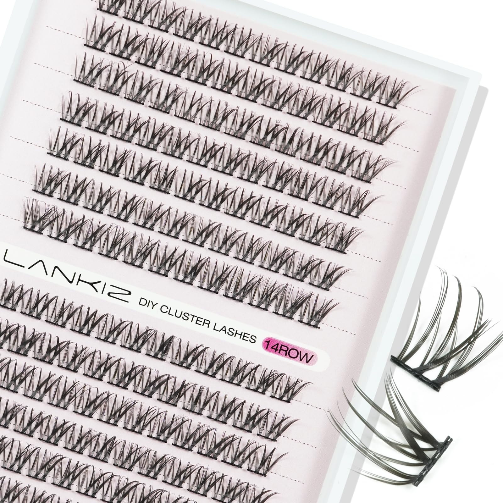 LANKIZ Lash Clusters, C Curl Clusters Eyelash Extension, Wispy Individual Lashes Natural Look, Vegan DIY Lash Extension pestaas pelo a pelo, Faux Mink Makeup Lashes — image 1