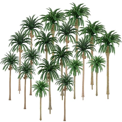 30 Pieces Miniature Palm Trees Plastic Scale Model Tree Coconut Scenery
