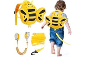 Dr.meter Toddler Backpack: 3 in 1 Kids Walking Harness Bookbag with Reflective Anti Lost Wrist Link 8.2ft - Child Schoolbag with 4.92ft Rope Safety Leash for Baby Boys and Girls, Gifts for Kids