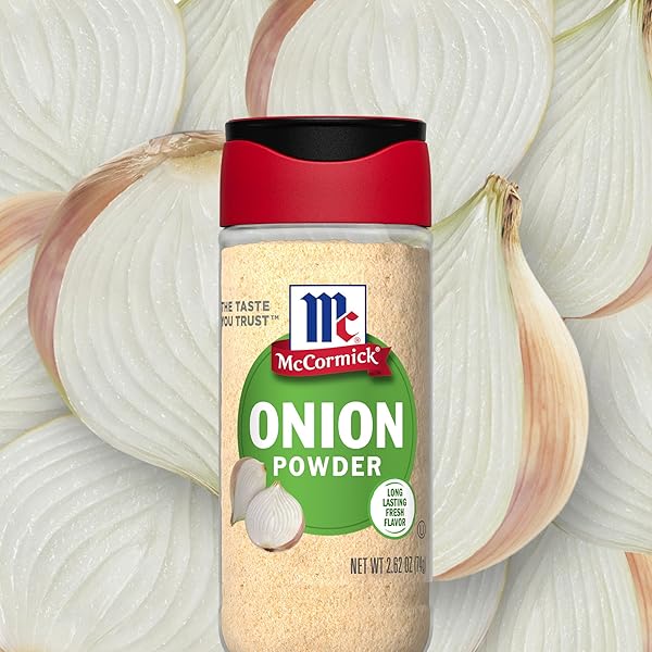 MCCORMICK ONION POWDER, NON GMO, MADE WITH FRESH, WHOLE, ONIONS, FOR BRINGING CONSISTENT ONION FLAVOR TO MEALS & RECIPES, 2.62 OZ