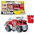 Tonka, Crank and Haul Fire Truck- Made with Sturdy Plastic, Light and Sounds Powered Toy Construction Truck, Ages 3+ Boys and Girls, Kids, Toddlers, Christmas Birthday Gifts