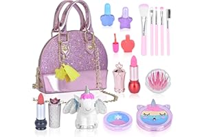 AIKMI Kids Makeup Kit for Girl Washable Real Makeup Set Little Girl Purse Unicorn Toys for 5 6 7 8 Year Old Girls Princess Dress Up Vanity Pretend Game Birthday Girls Toys