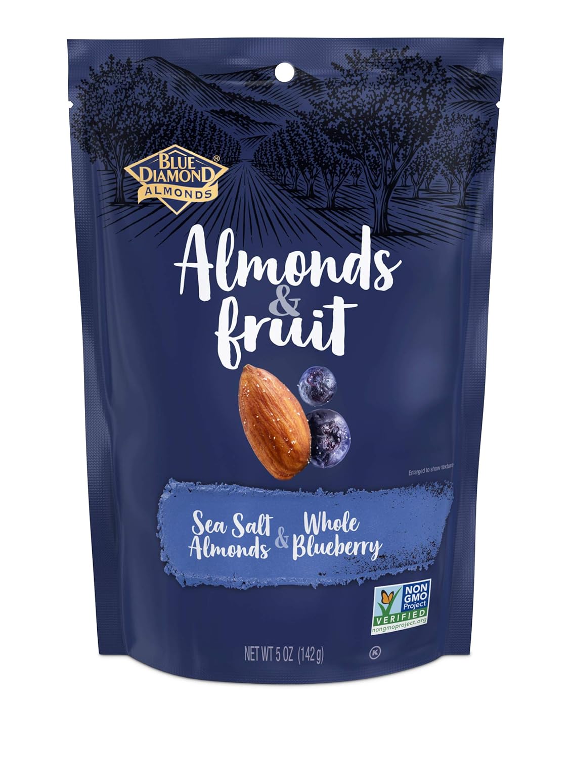Blue Diamond Almonds & Fruit Bag, Sea Salt Almonds & Whole Blueberry, 5 oz