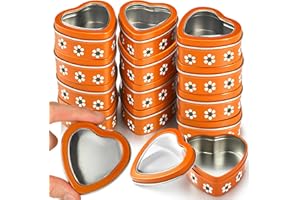 Supervitae 30 Pcs Mexican Heart Shaped Tins with Clear Lids De Barro Empty Candle Candy Tins Cielito Lindo Party Favor Gifts for Wedding Party Candle Making DIY Craft
