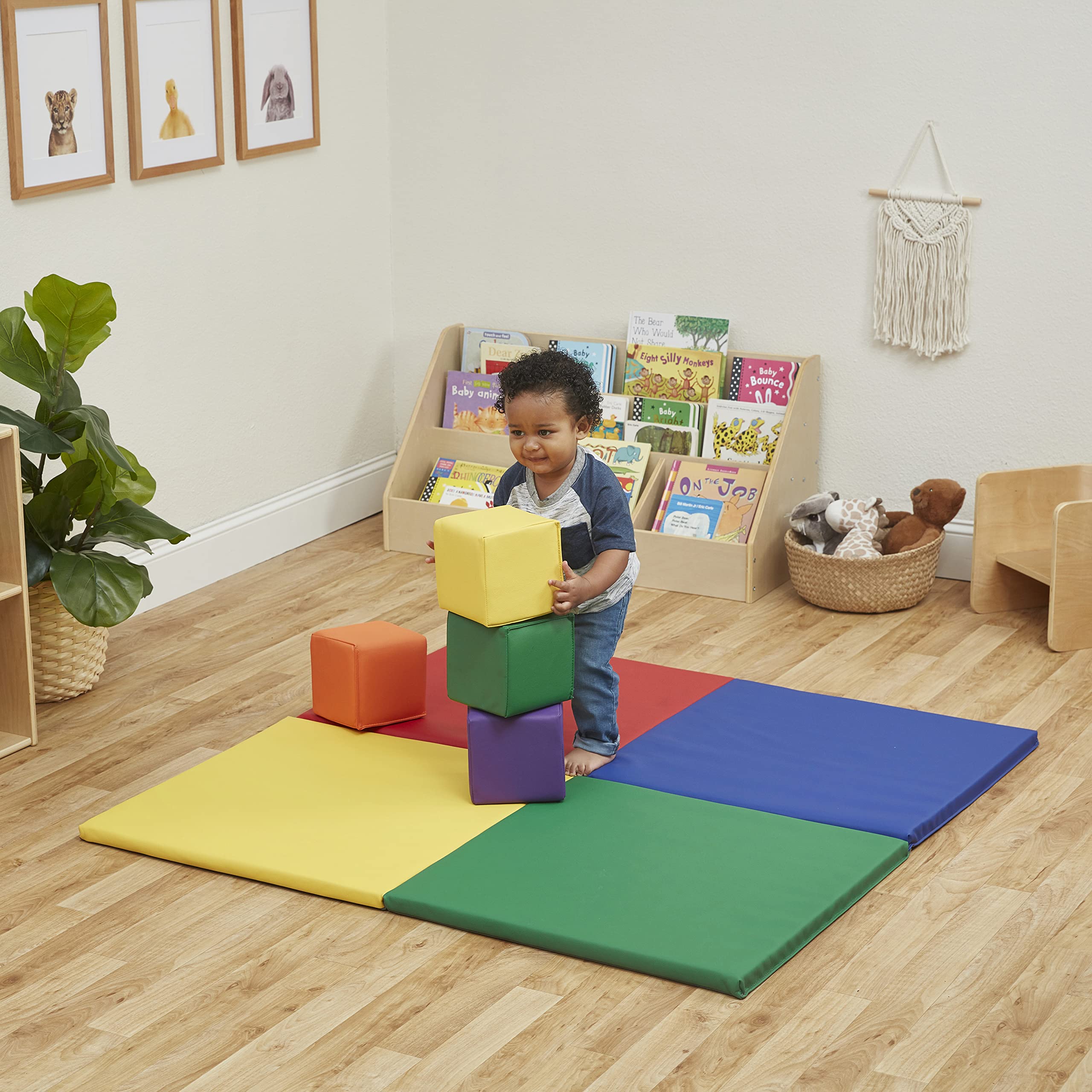 ECR4Kids SoftZone Quad Fold-N-Go Activity Mat, Folding Playmat, Assorted