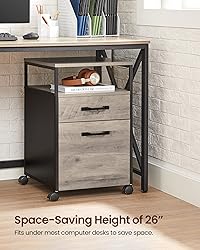 VASAGLE File Cabinet, Mobile Filing Cabinet with