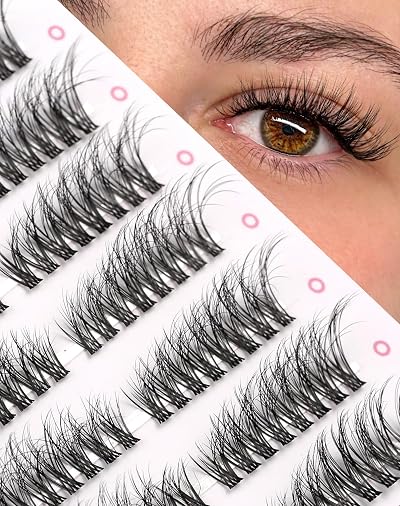 Onlyall Cat Eye Cluster Lashes 112 Pcs 12-17mm Pre-Mapped Foxeye 7 Pair