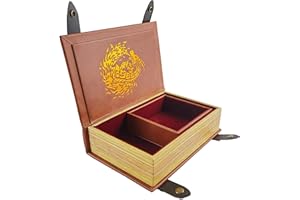 Fantasydice Book-Shaped Cheromatic/Red Fire Dragon Rolling Magic Book Tray for All Tabletop RPGs Like D&D, Call of Cthulhu, Shadowrun.