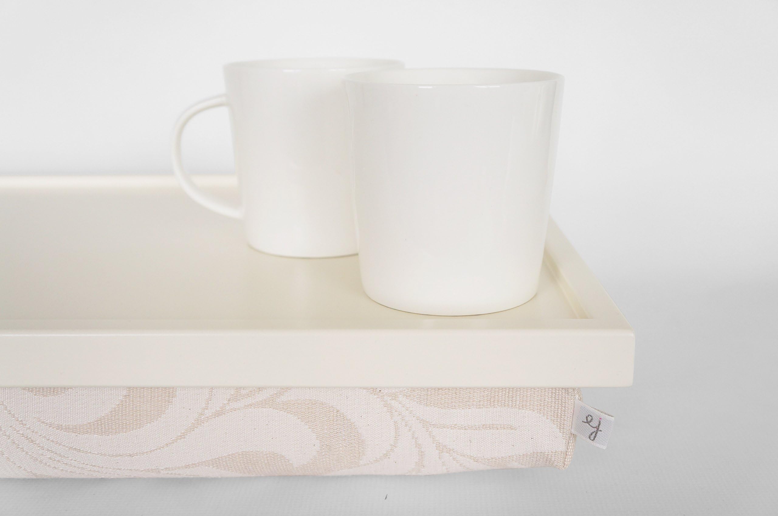 Wedding bed tray, Laptop stand with comfortable pillow - off white tray with structured ivory pillow
