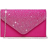 Dasein Ladies Frosted Satin Evening Clutch Purse Bag Crossbody Handbags Party Prom Wedding Envelope