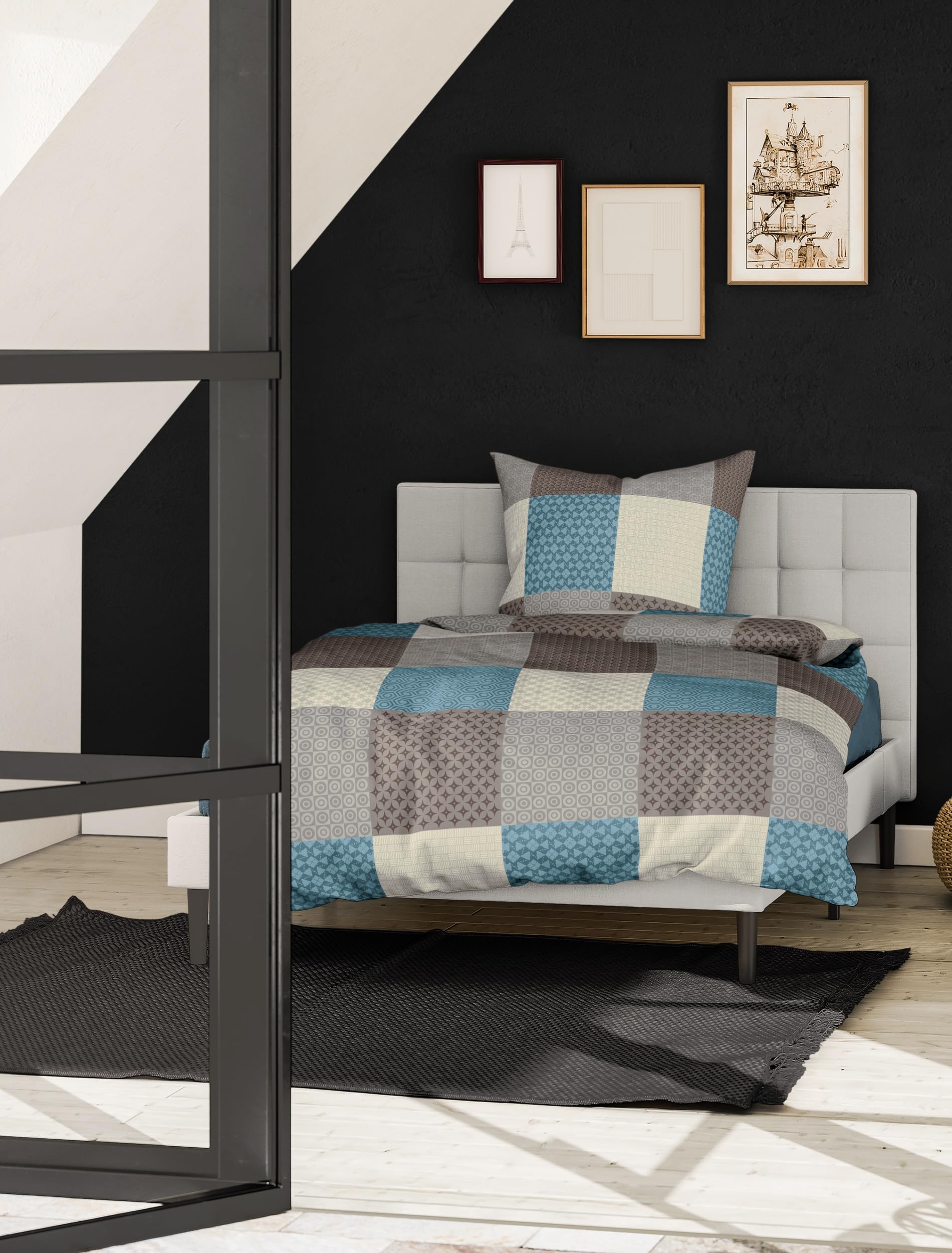 Bierbaum Bed Linen 6277, Renforcé, 100% Cotton, Designed in Germany, Mocha 04, 155 x 220 + 80 x 80 cm, Comfort Size