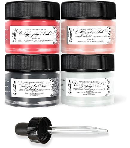 Amazon.com: Speedball Acrylic Calligraphy Iridescent Ink 5 Piece Set