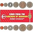 Set of 6 Coins from Denmark: 5, 10, 25, ORE, 1, 5, 10 KRONER. 1973-1988