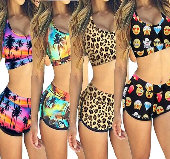 sports bra and shorts swimsuit