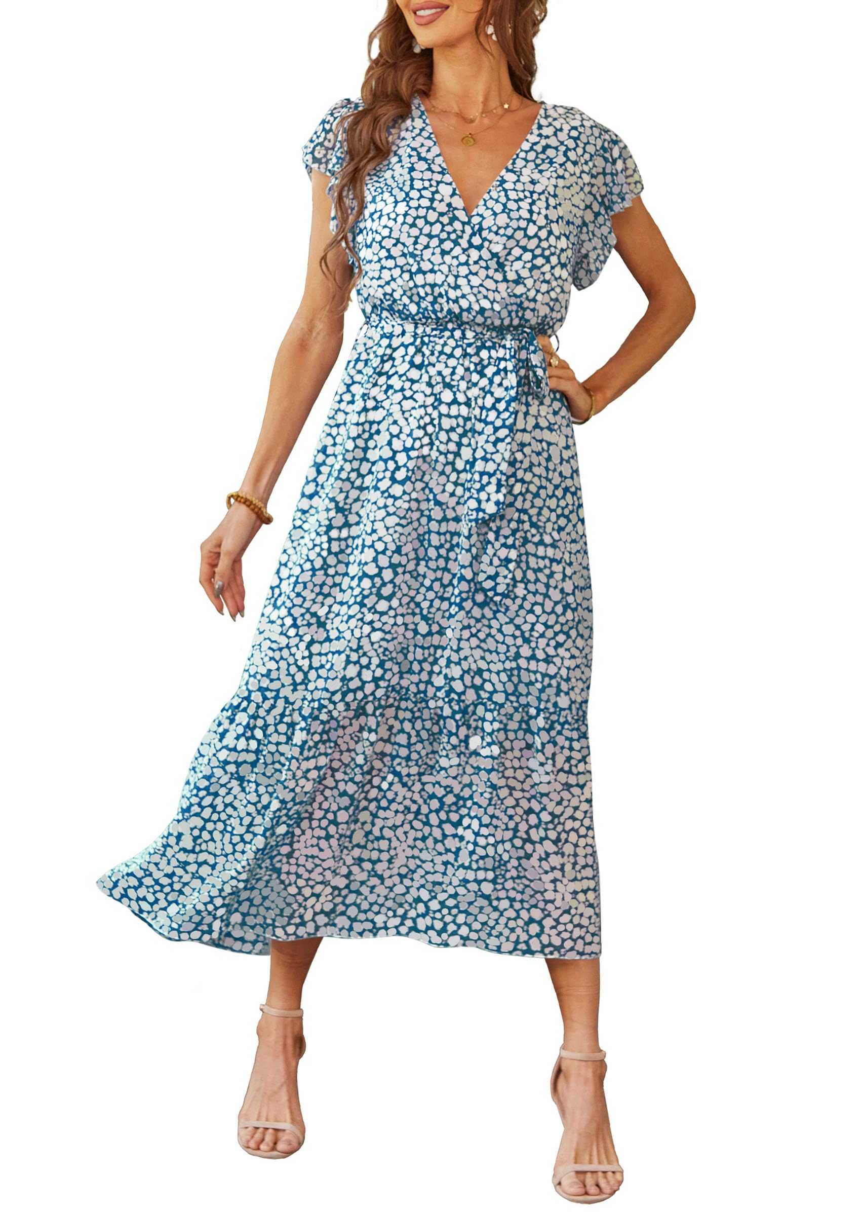 PRETTYGARDEN Women's Summer Floral Boho Dress Wrap