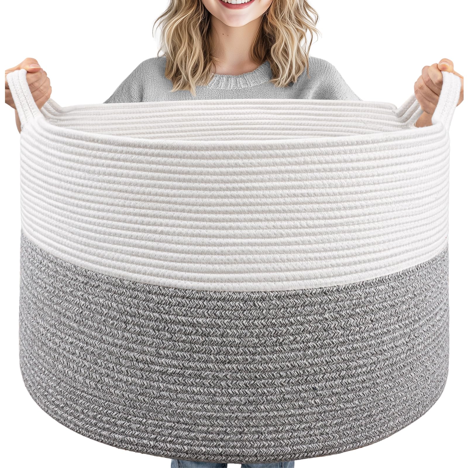 Goodpick Extra Large Rope Basket, 83L Blanket