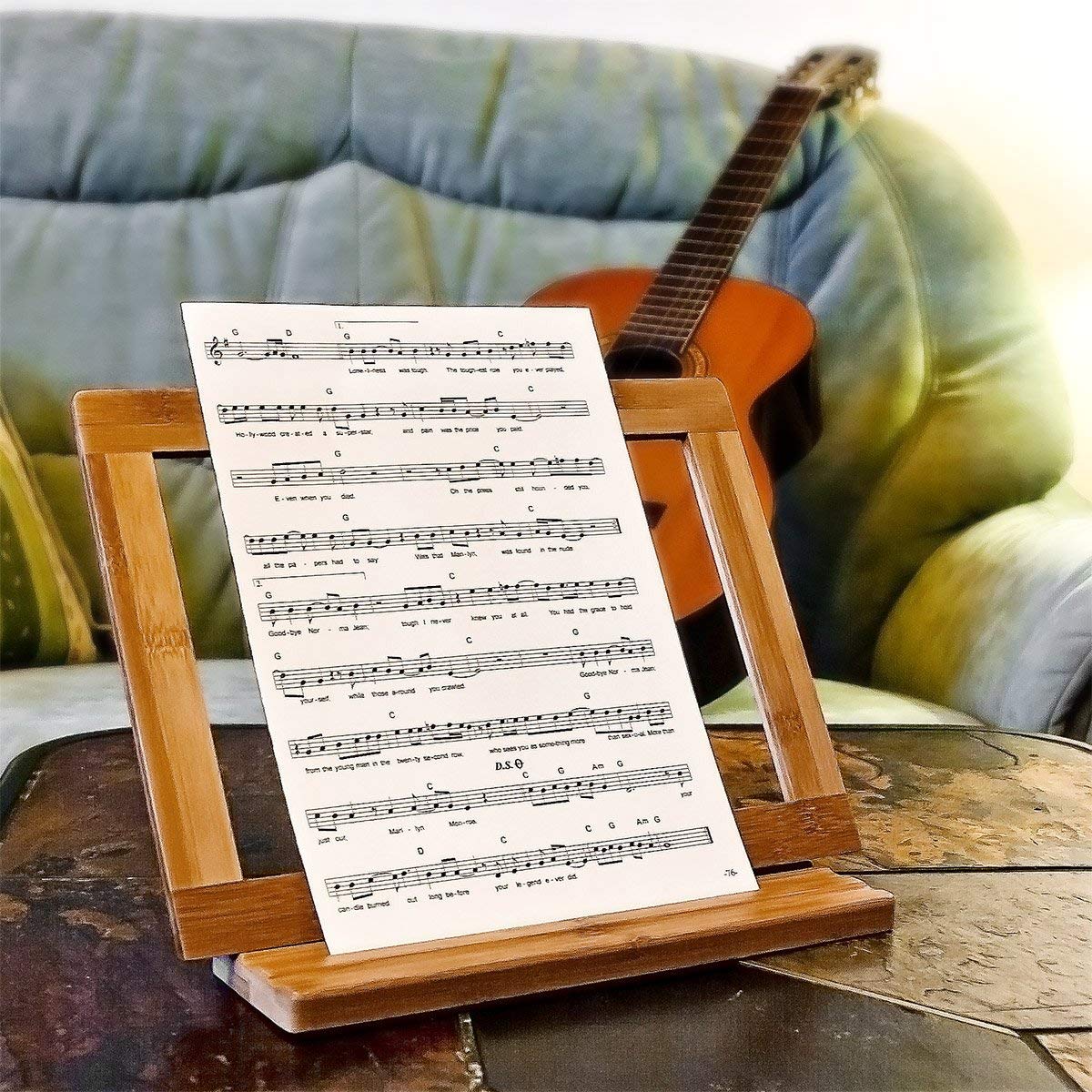 Recipe Cookbook Holder 32 x 23.5 x 12 cm for Thick Books Natural Brown