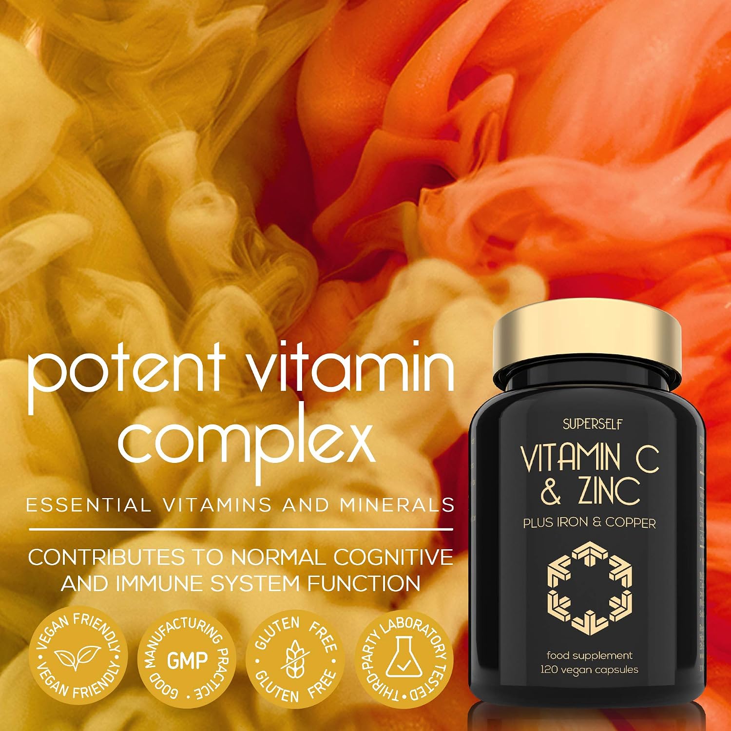Vitamin C and Zinc Tablets, 1000mg VIT C Enhanced with Zinc, Iron, Copper High Strength, 120 Easy to Swallow Capsules - Image 4