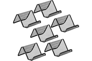 EMOMAS Business Card Holder for Desk, Office Desktop Business Card Display Holder, Mesh Business Card Holder, Desk Accessories for Women and Men,Black ( 6 Pack )